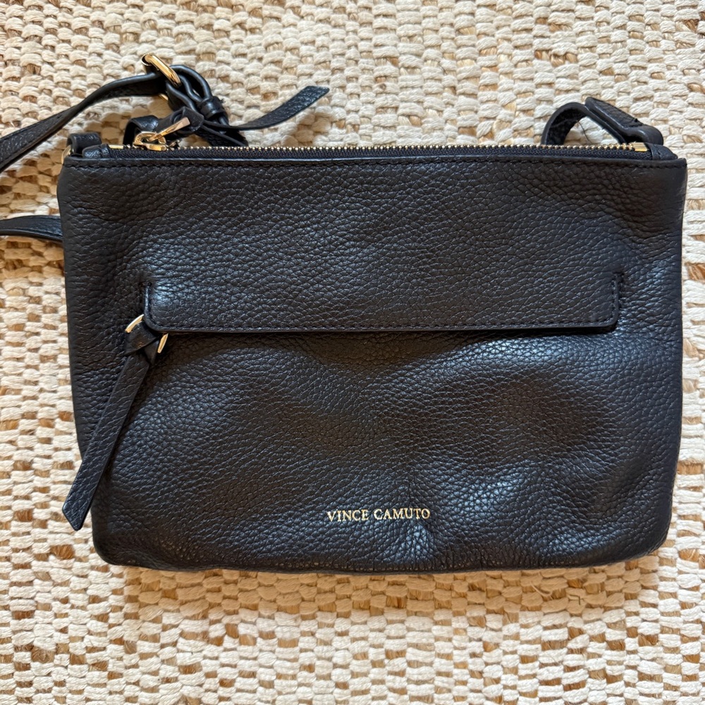 Vince Camuto Black Pebbled Crossbody Bag